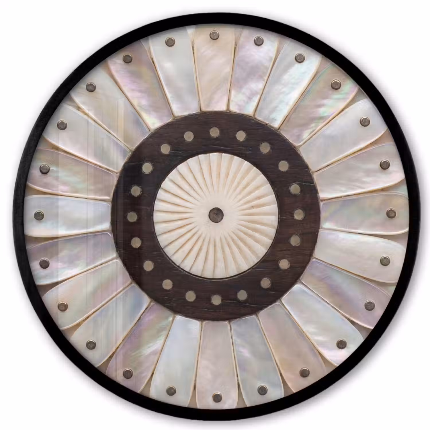 Parelmoer - Patroon - Decoratie - Ambacht - Wit Fotolijst rond zonder passe partout klein -3d