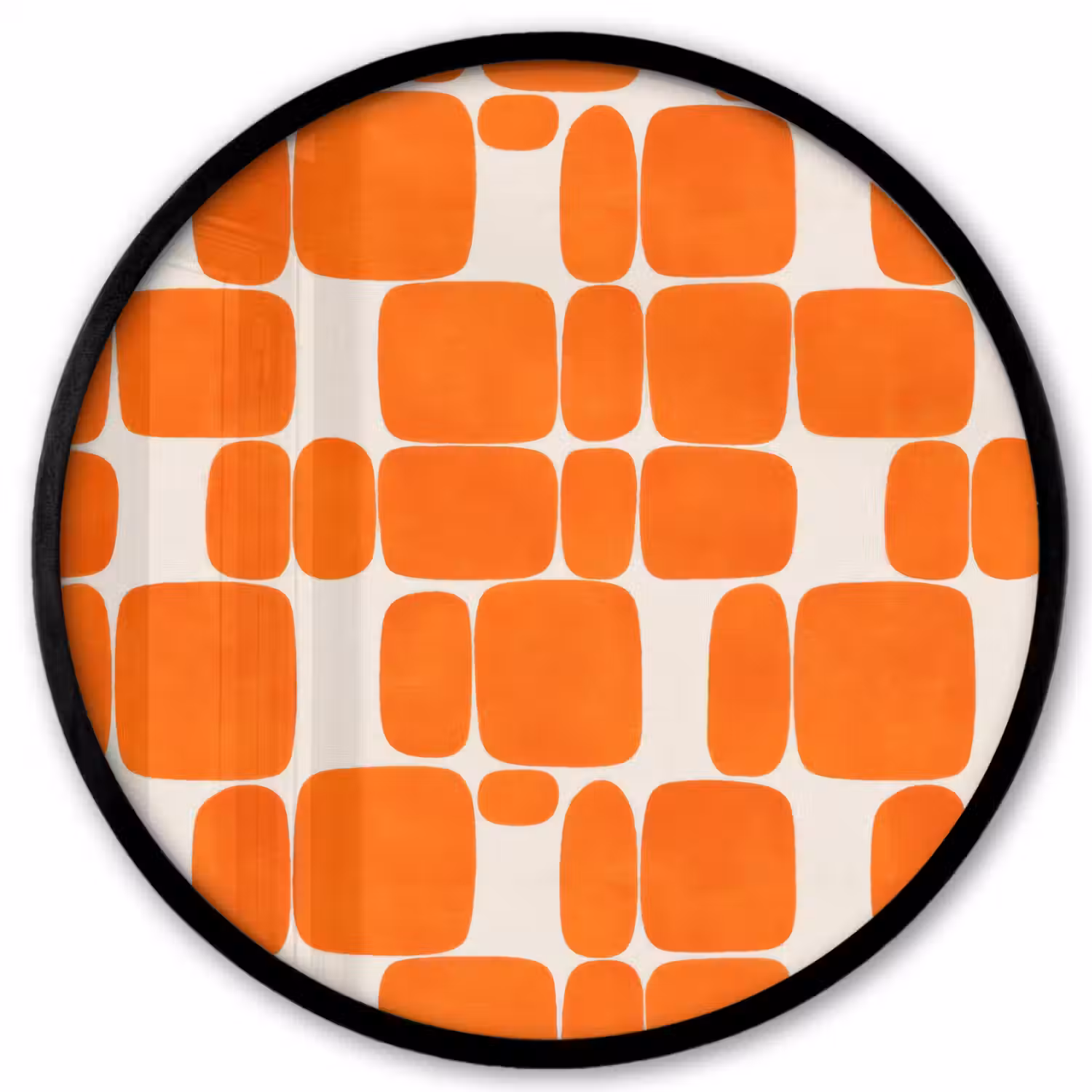 Patroon - Retro - Oranje Fotolijst rond zonder passe partout klein 856 -3d