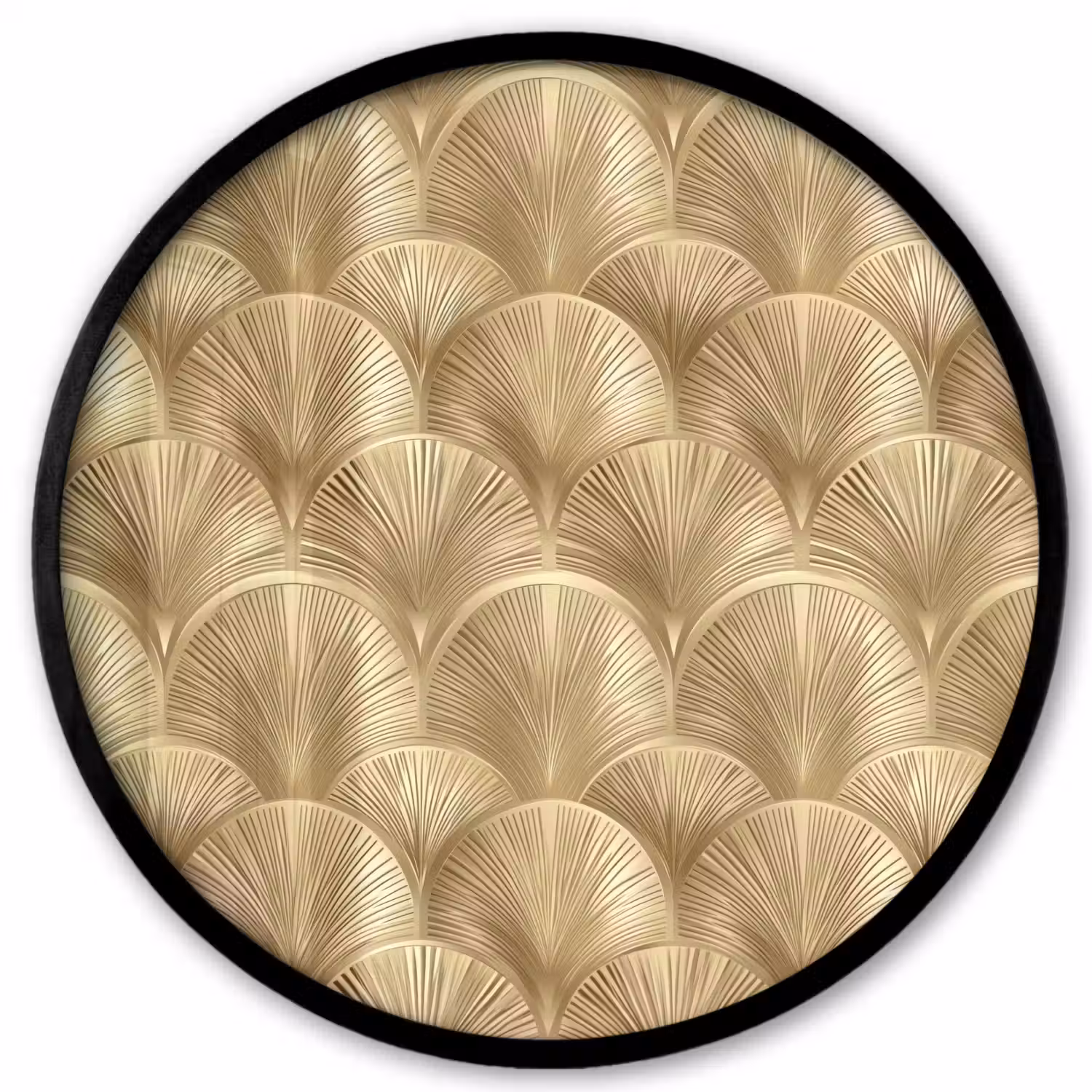 Patroon - Waaier - Goud Fotolijst rond zonder passe partout klein 856 -3d