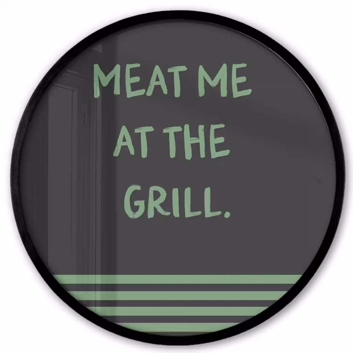 Quote - Groen - Grill - Zomer Fotolijst rond zonder passe partout klein -3d