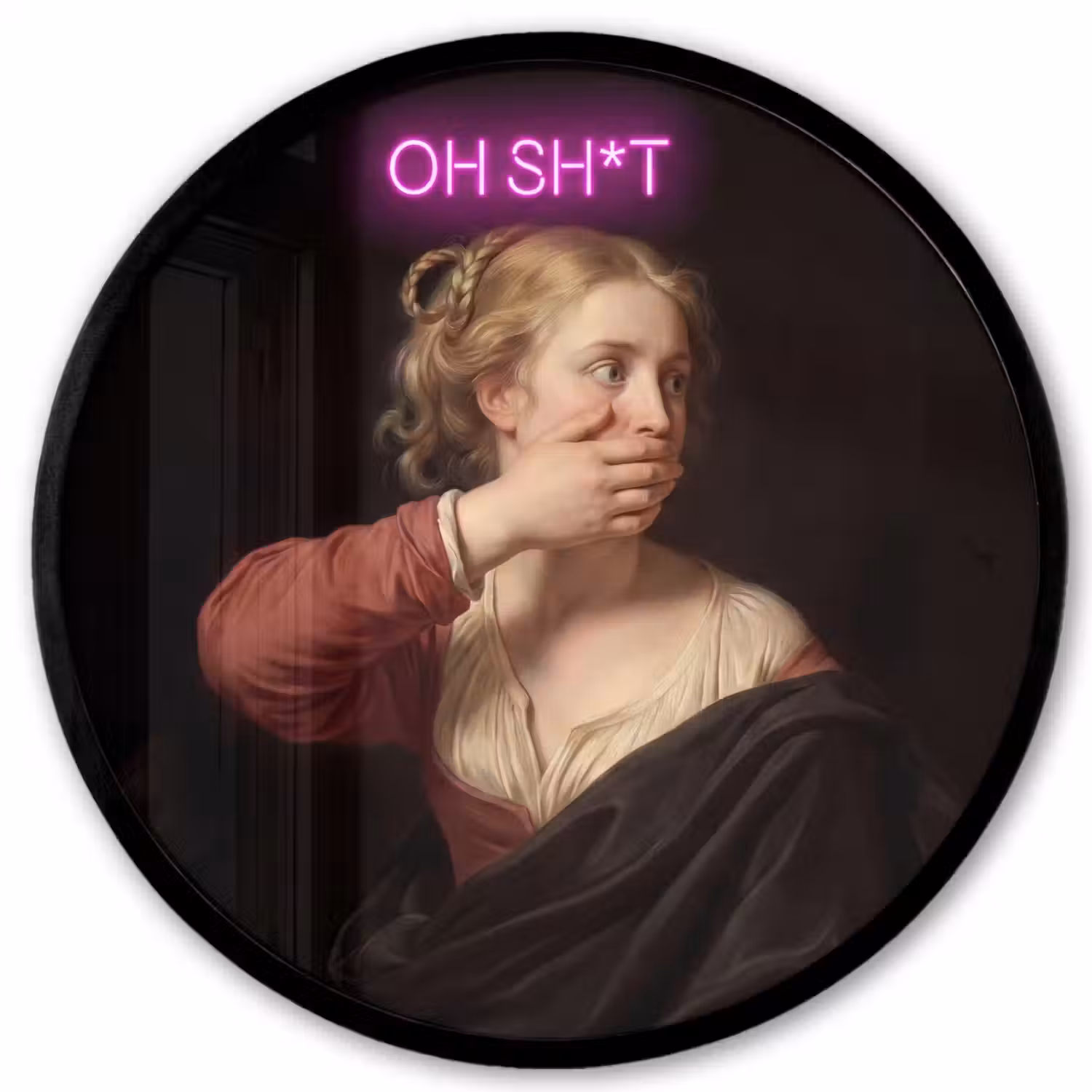 Quote - Neon - vrouw Fotolijst rond zonder passe partout klein -3d