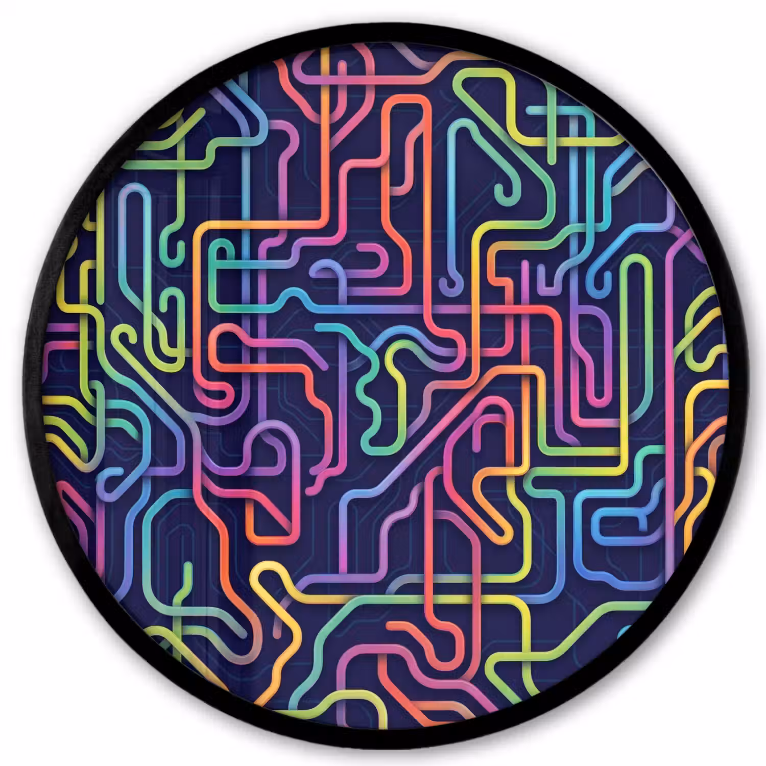 Retro - Abstract - Neon Fotolijst rond zonder passe partout klein -3d