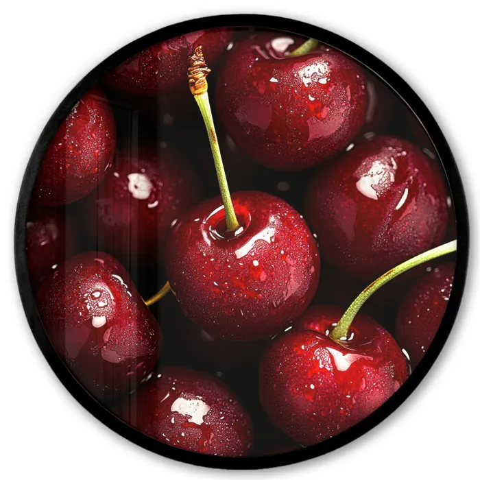Rood - Fruit - Kersen Fotolijst rond zonder passe partout klein -3d