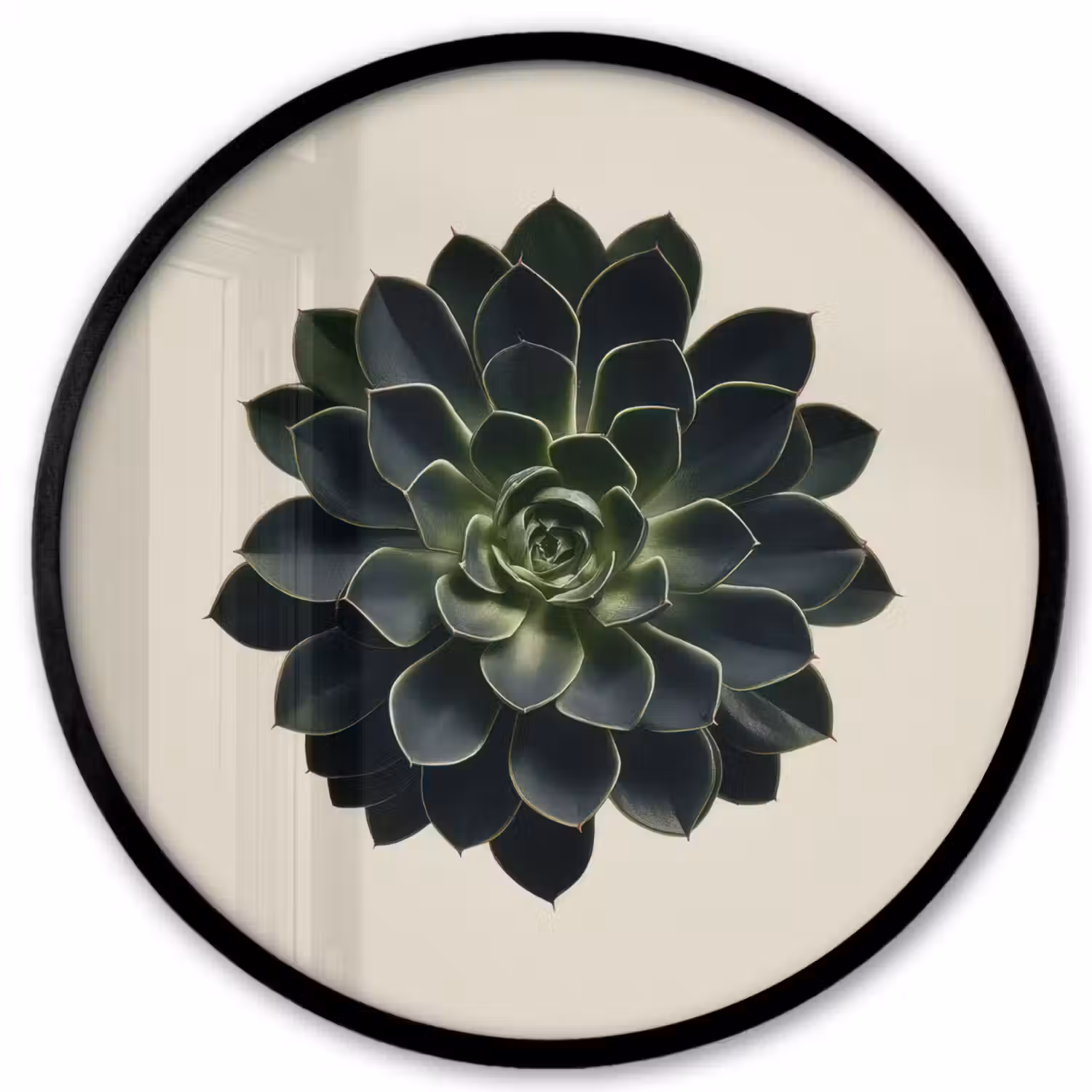 Rozet - Cirkelvormig - Donkergroen Fotolijst rond zonder passe partout klein -3d