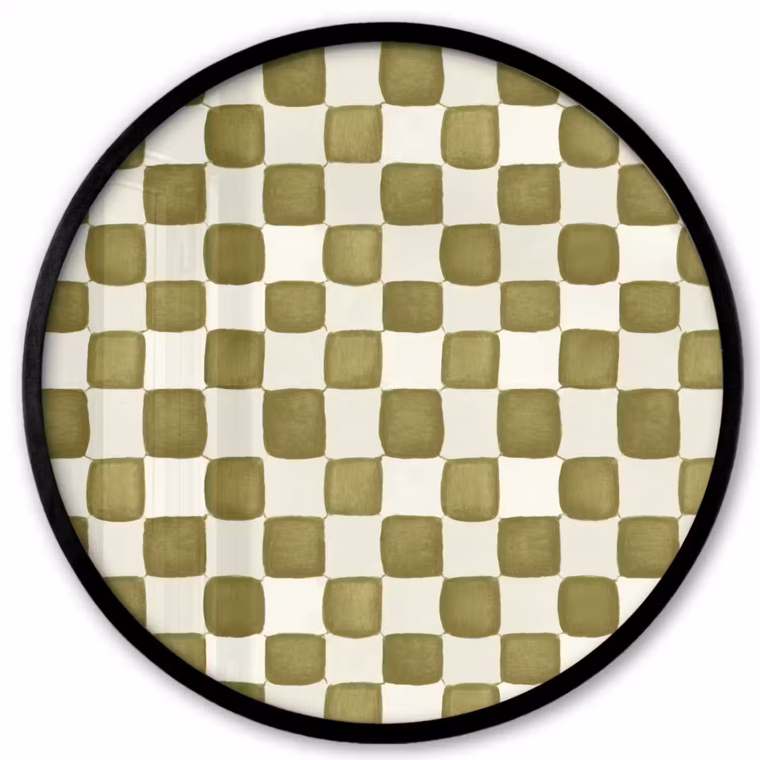 Schaak - Patroon - Groen Fotolijst rond zonder passe partout klein 856 -3d
