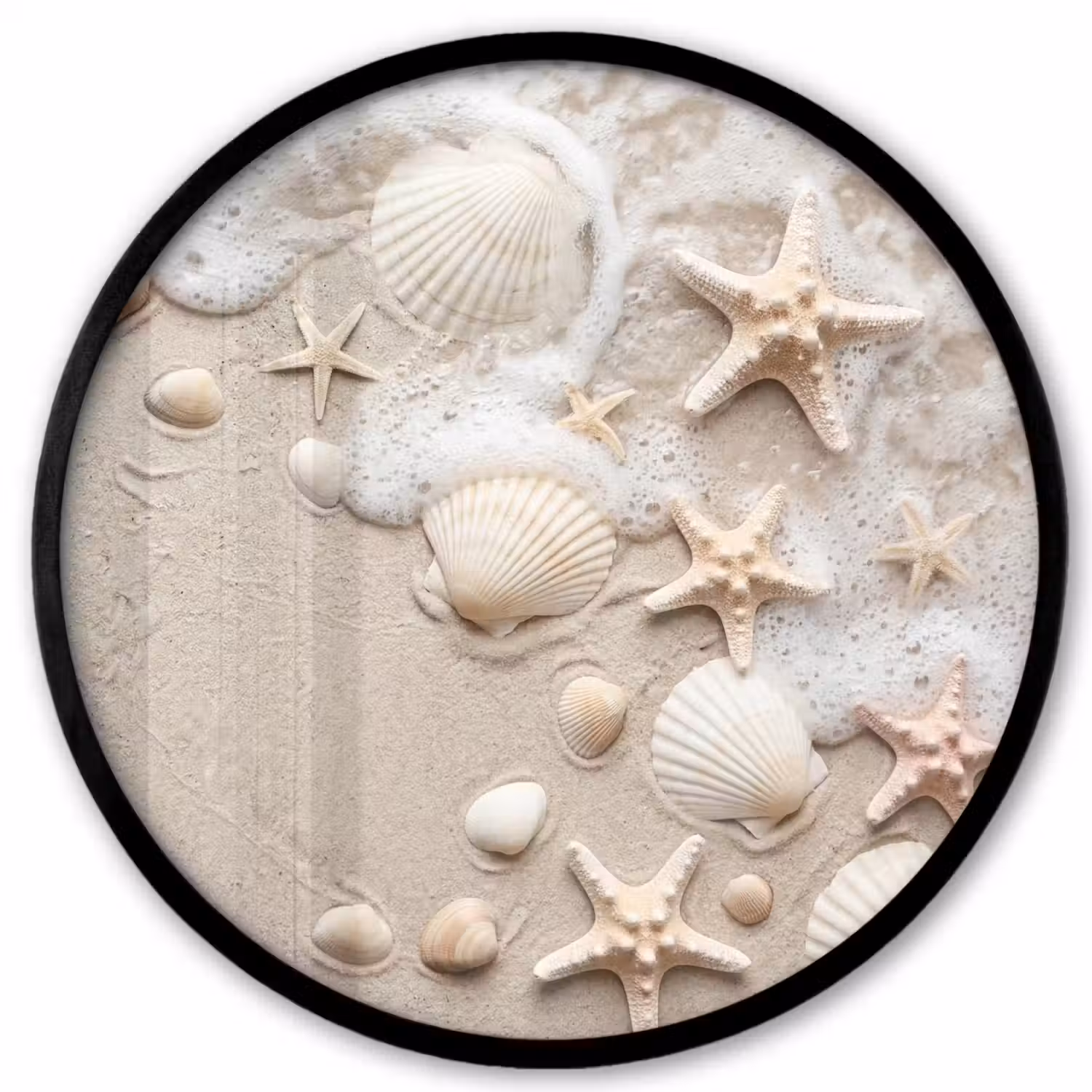 Schelpen - Zeesterren - Strand Fotolijst rond zonder passe partout klein -3d
