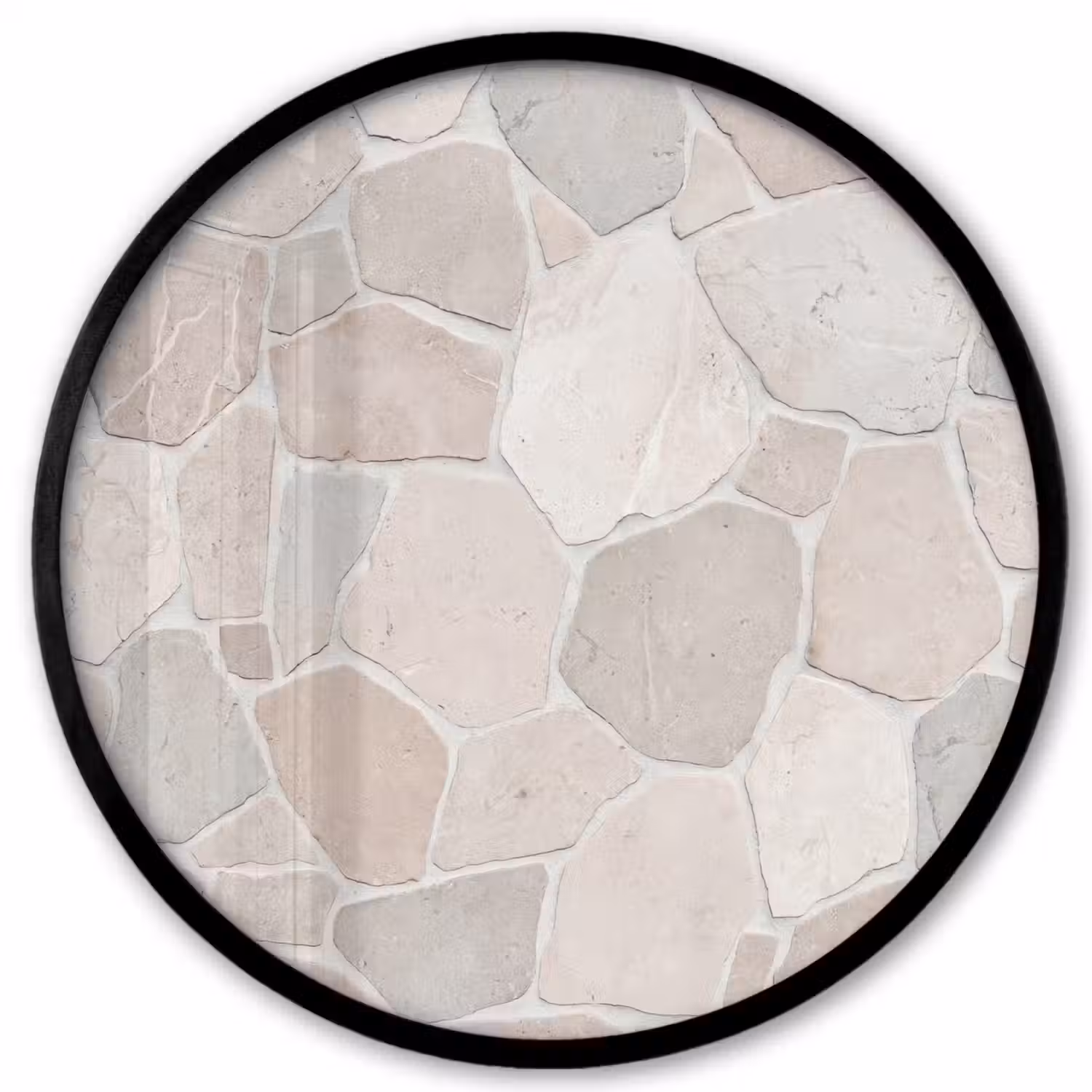Steen - Patroon - Textuur - Beige Fotolijst rond zonder passe partout klein -3d