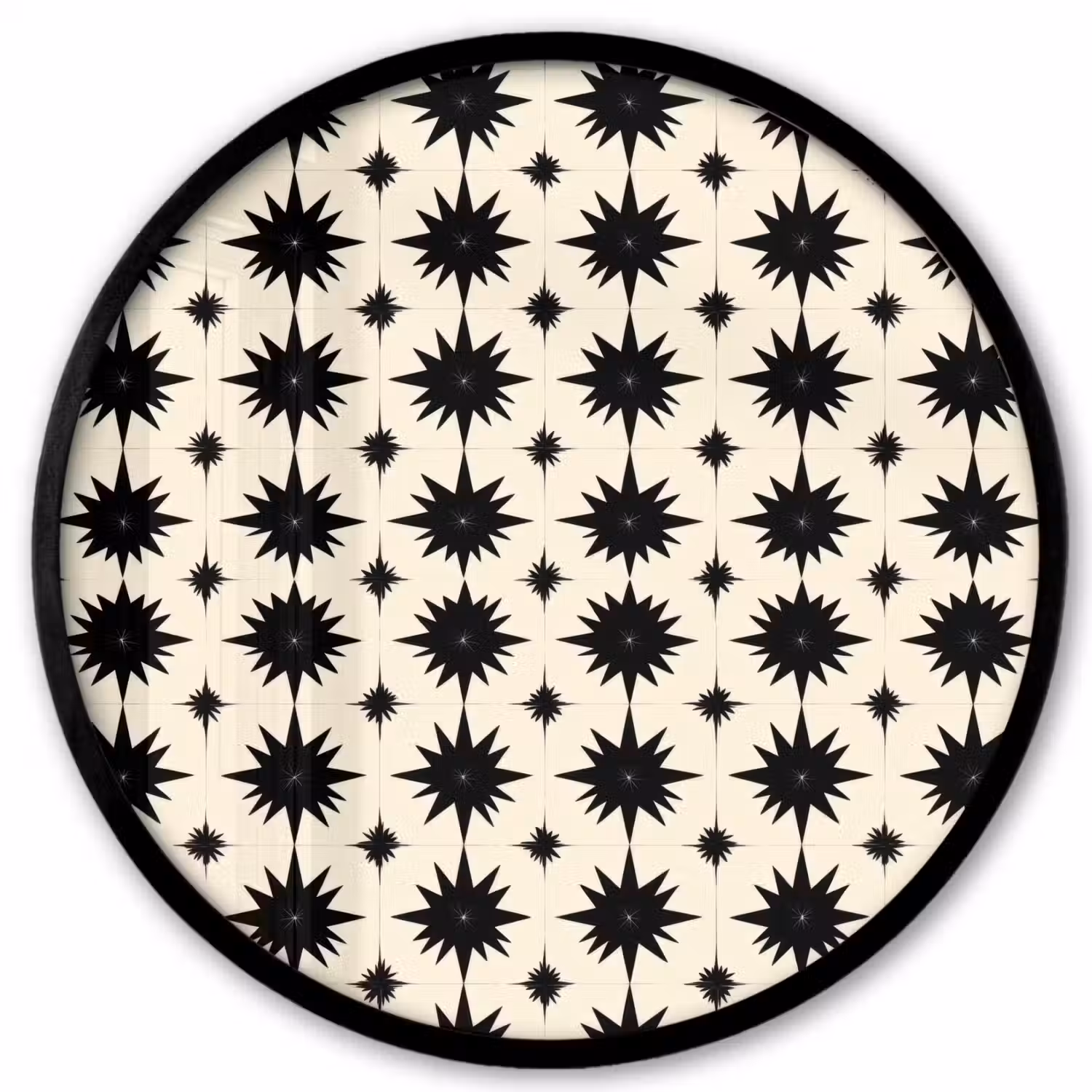 Stervormen - Geometrisch - Zwart Fotolijst rond zonder passe partout klein 856 -3d