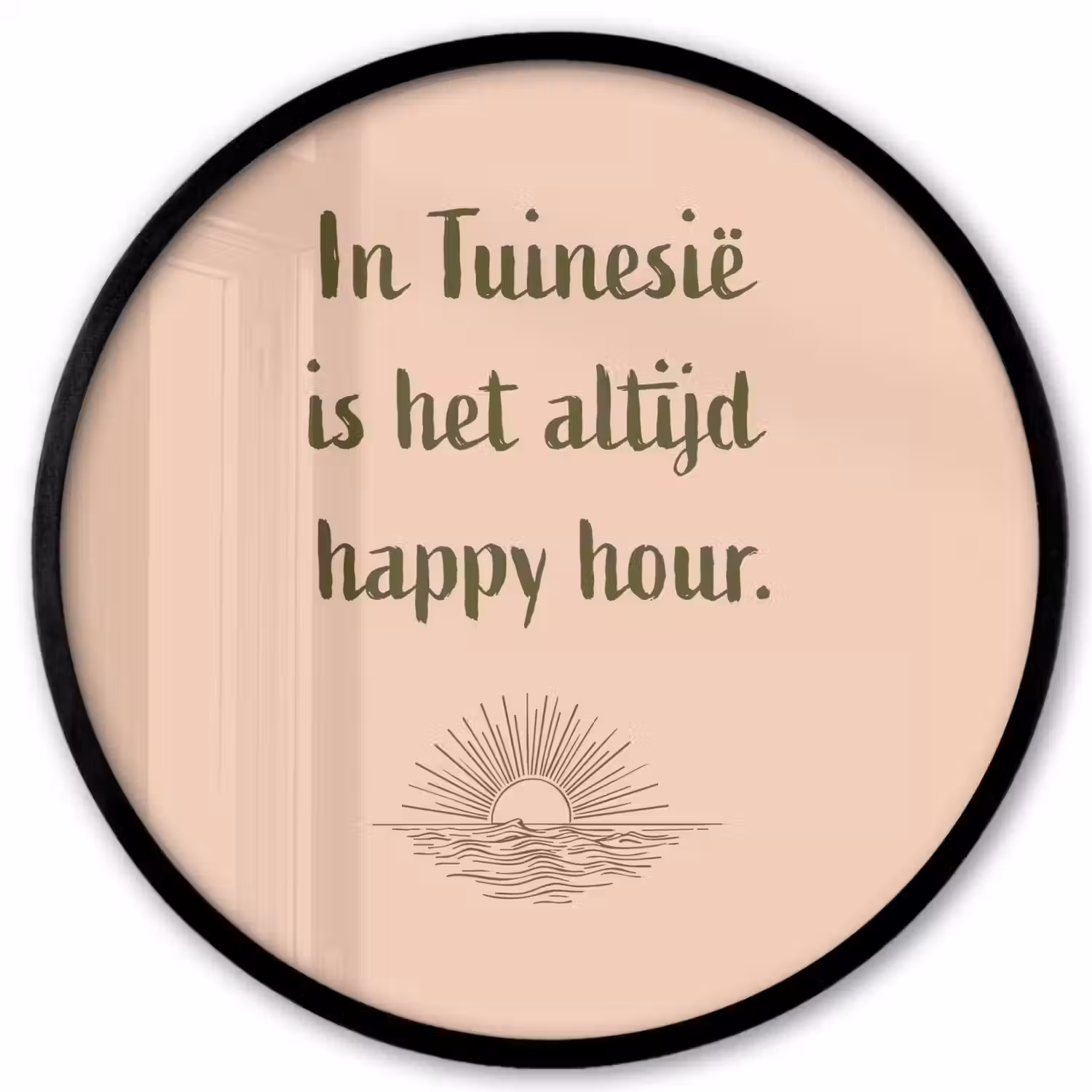 Tuin - Roze - Quote - Zon Fotolijst rond zonder passe partout klein -3d