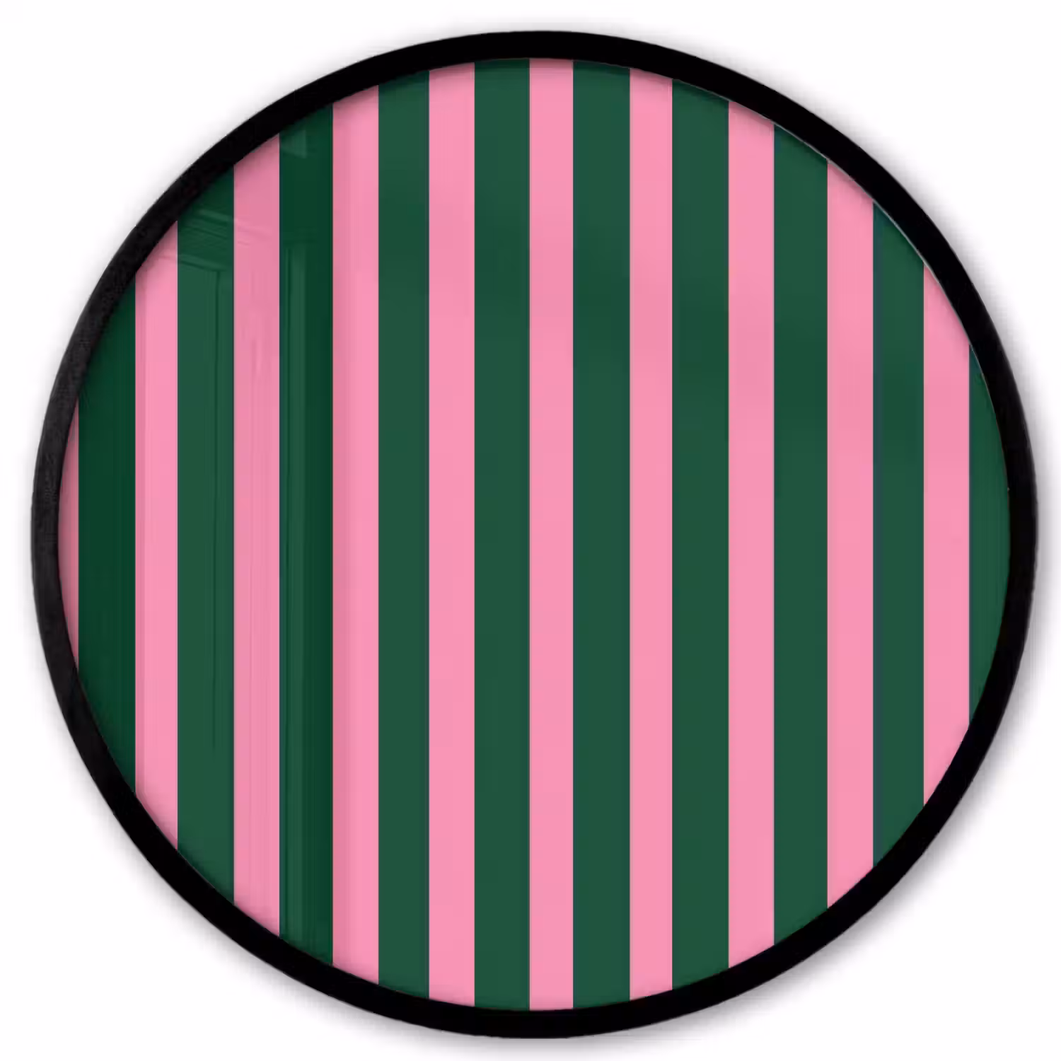 Verticale strepen - Groen - Roze Fotolijst rond zonder passe partout klein 856 -3d