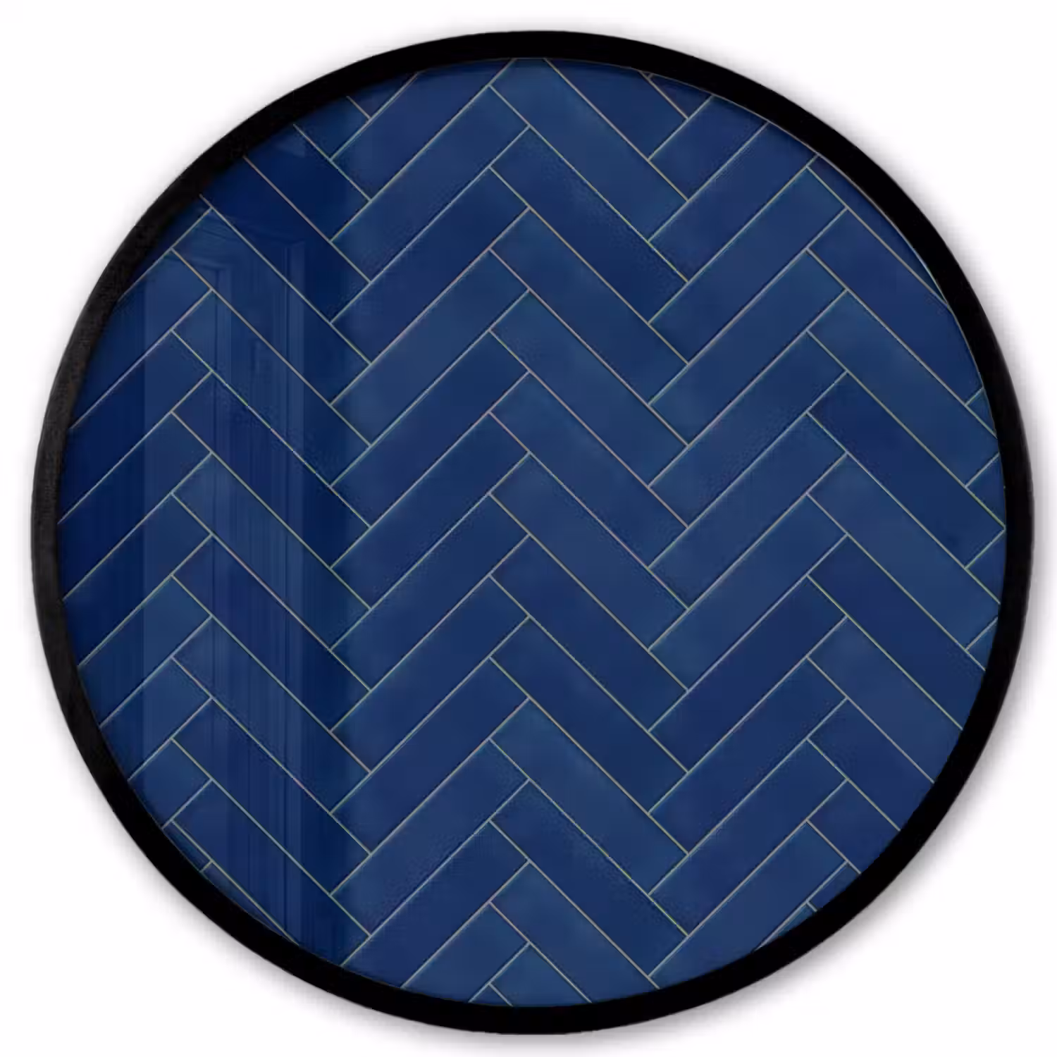 Visgraat - Wandtegel - Donkerblauw - Navy Blue Fotolijst rond zonder passe partout klein 856 -3d