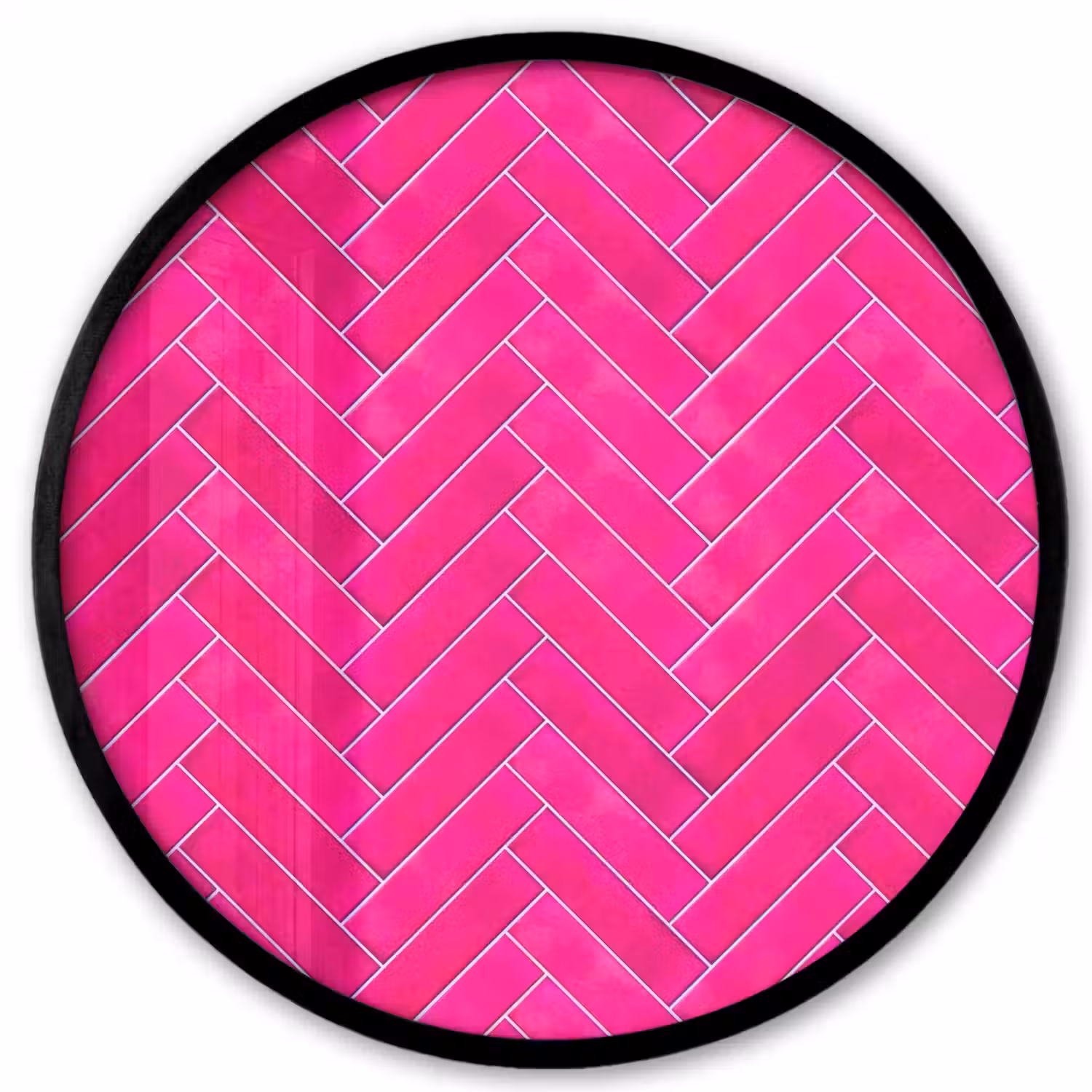 Visgraat - Wandtegel - Fuchsia - Roze Fotolijst rond zonder passe partout klein 856 -3d