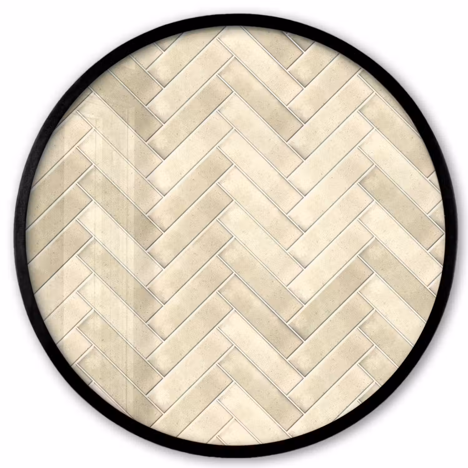 Visgraat - Wandtegel - Licht Beige Fotolijst rond zonder passe partout klein 856 -3d