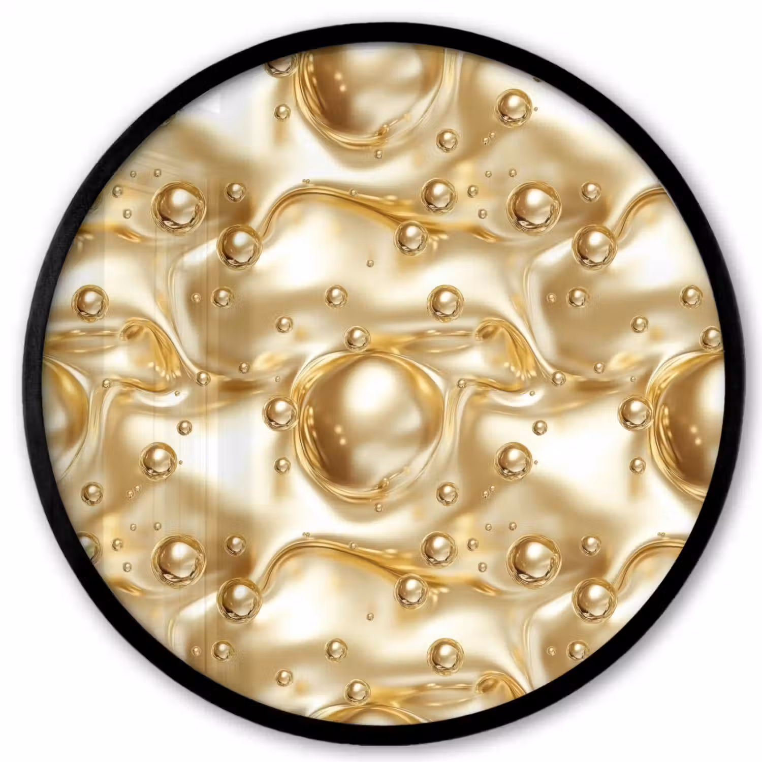 Vloeibaar - Druppels - Goud Fotolijst rond zonder passe partout klein 856 -3d