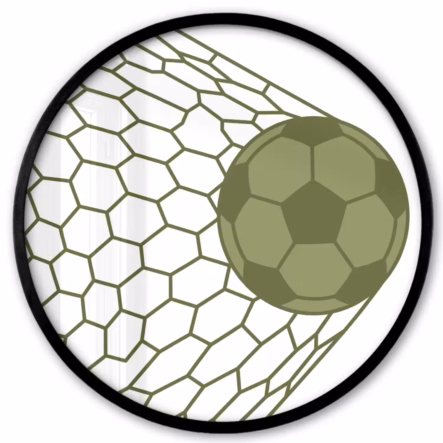 Voetbal - Goal - Sport - Groen Fotolijst rond zonder passe partout klein -3d