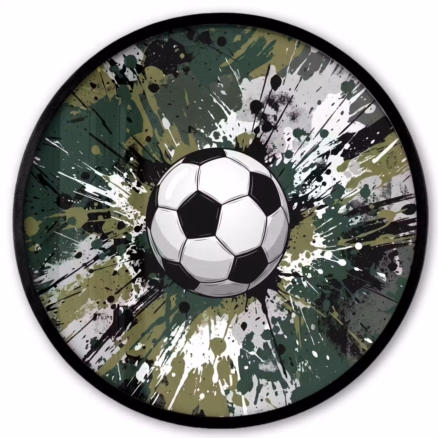 Voetbal - Verf - Spetters - Groen Fotolijst rond zonder passe partout klein -3d