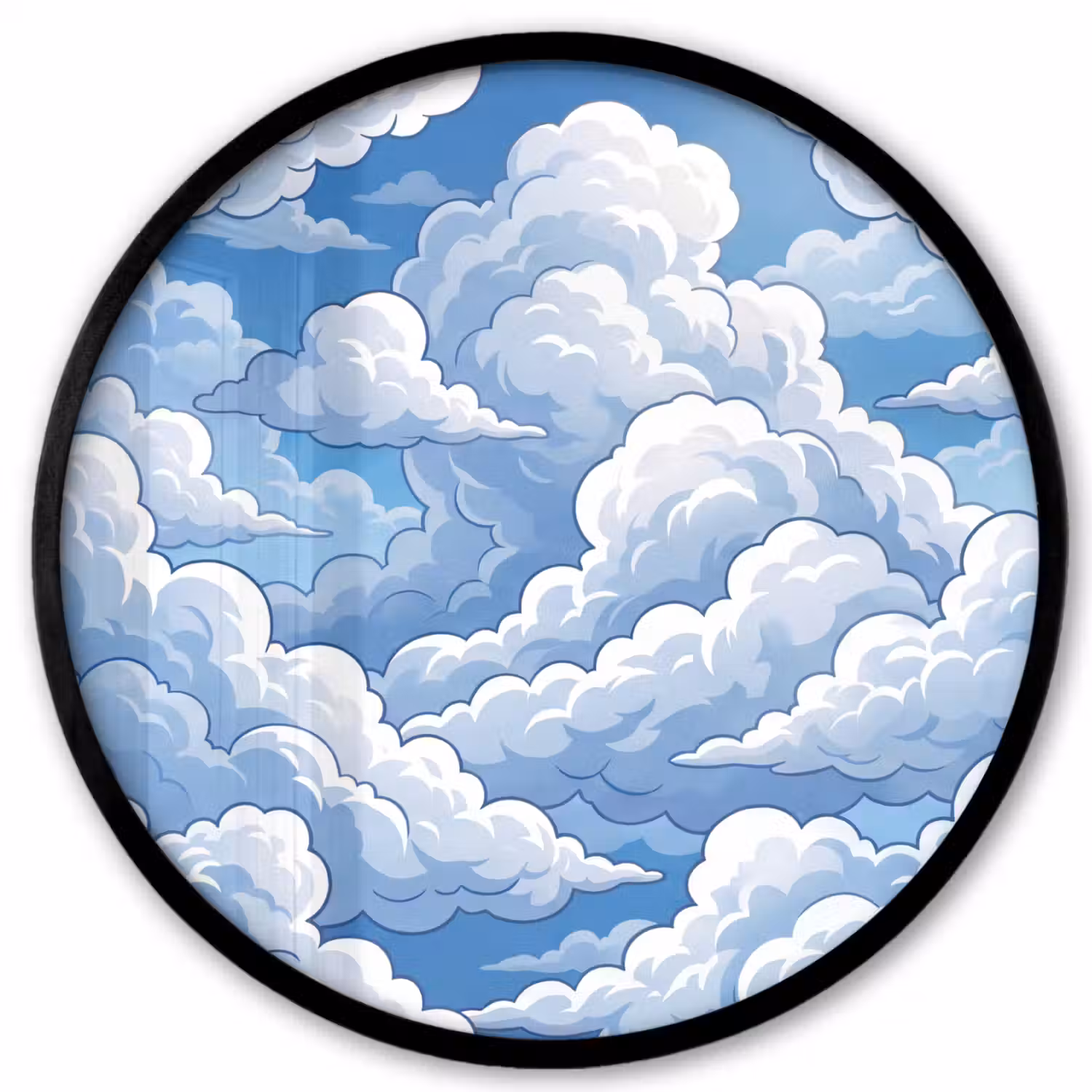 Wolken - Hemel - Abstract - Wit Fotolijst rond zonder passe partout klein -3d