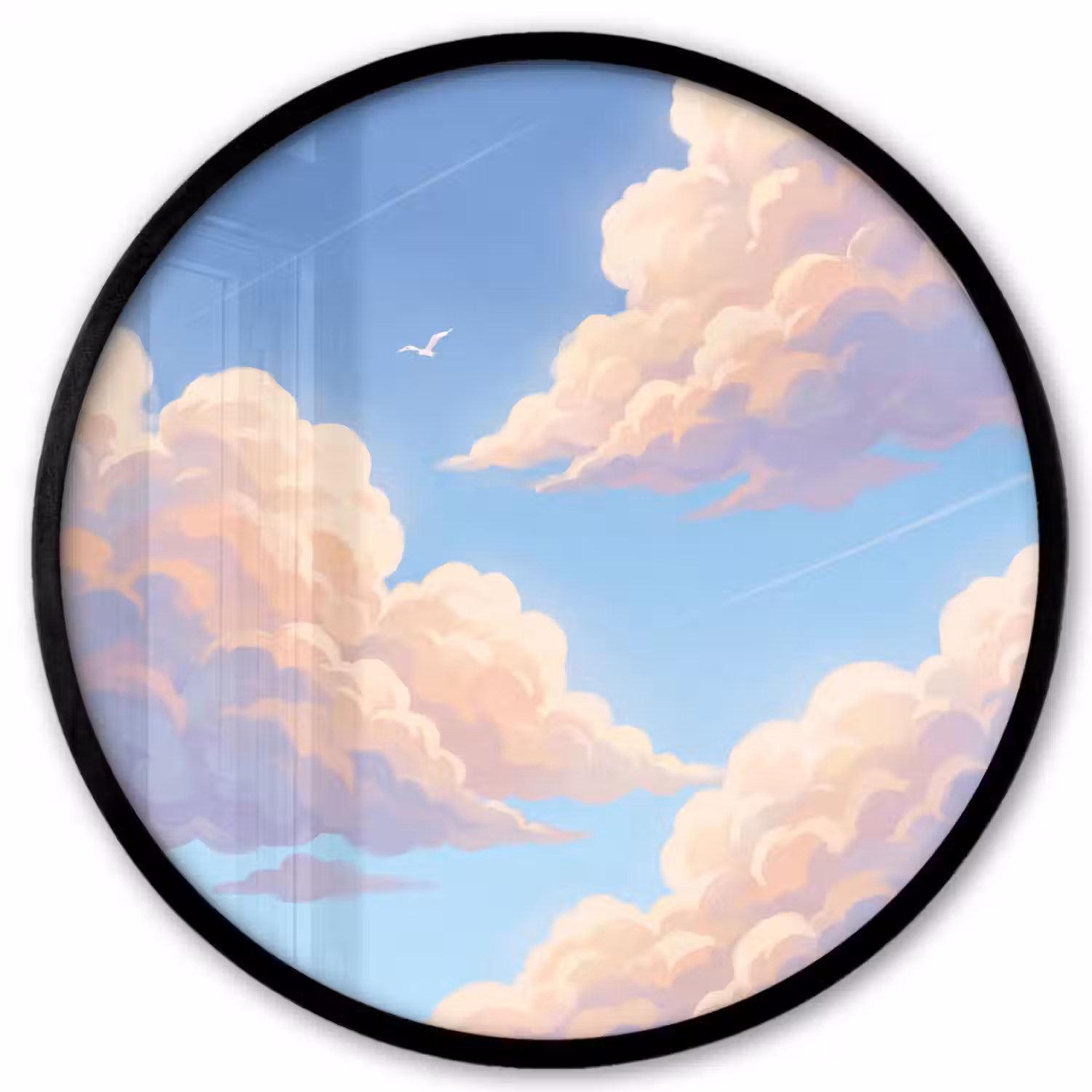 Wolken - Lucht - Natuur - Blauw Fotolijst rond zonder passe partout klein -3d