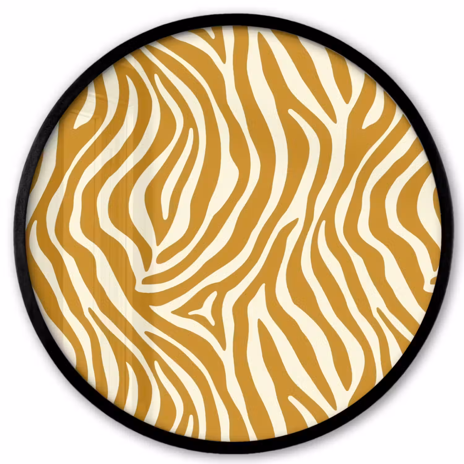 Zebra - Klassiek - Oker - Geel Fotolijst rond zonder passe partout klein 856 -3d