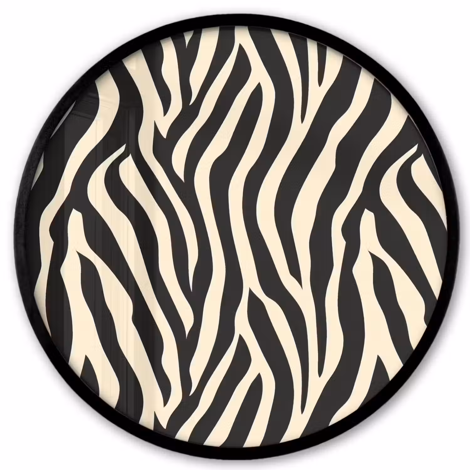 Zebra - Print - Klassiek - Zwart Fotolijst rond zonder passe partout klein 856 -3d