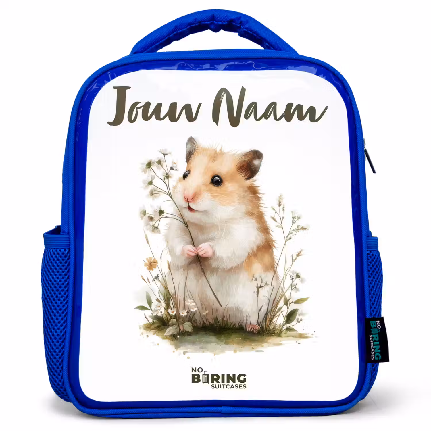 Dier - Natuur - Hamster Kinderrugzak - Blauw middel -3d