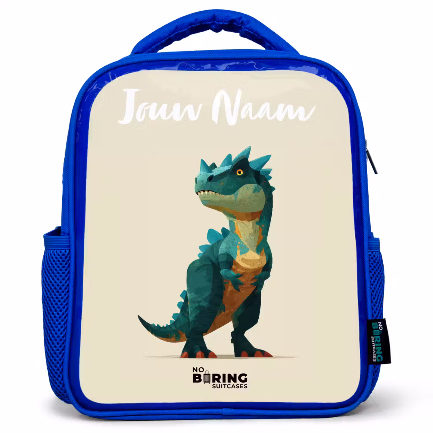 Dino - Dier - Groen Kinderrugzak - Blauw middel -3d