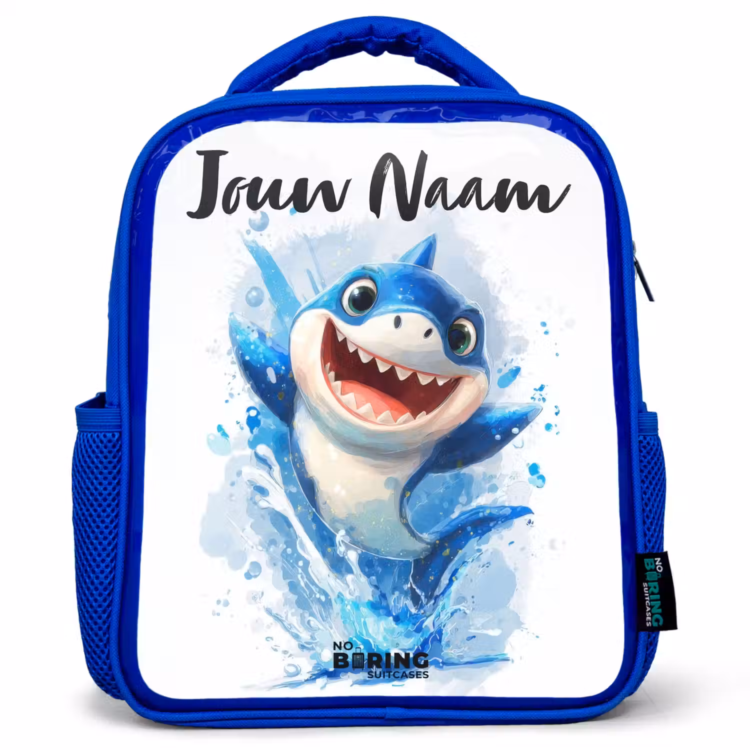 Haai - Tanden - Water Kinderrugzak - Blauw middel -3d