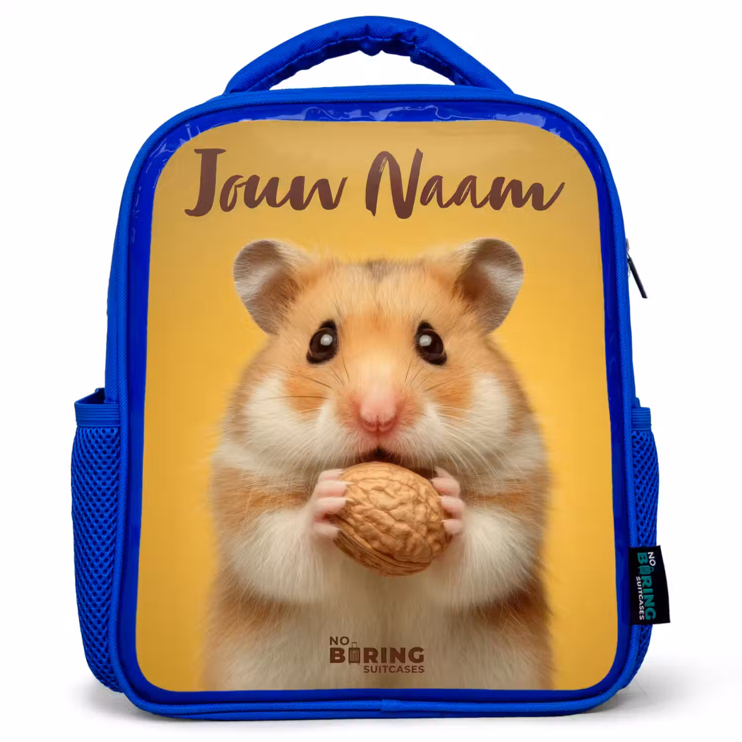 Hamster - Walnoot - Dier Kinderrugzak - Blauw middel -3d