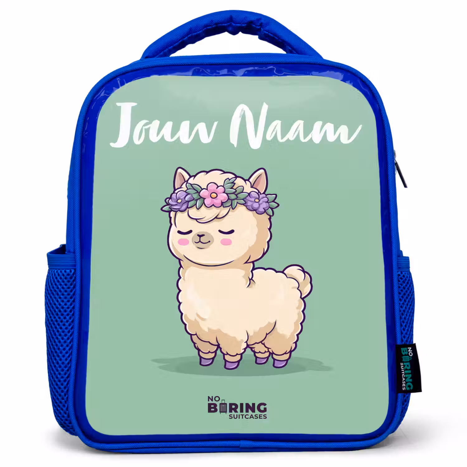 Kawai - Alpaca - Groen Kinderrugzak - Blauw middel -3d