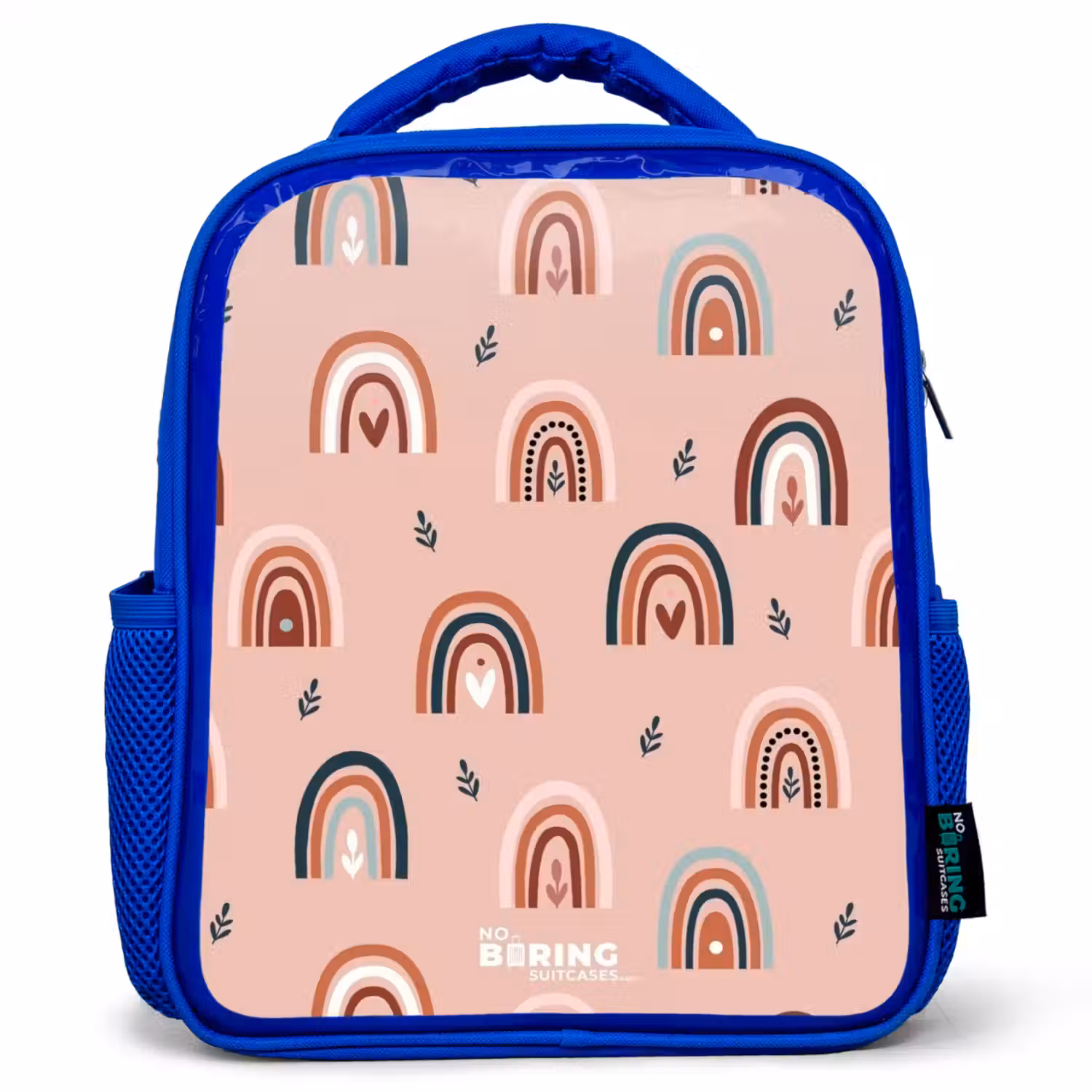Roze regenbogen patroon Kinderrugzak - Blauw middel -3d