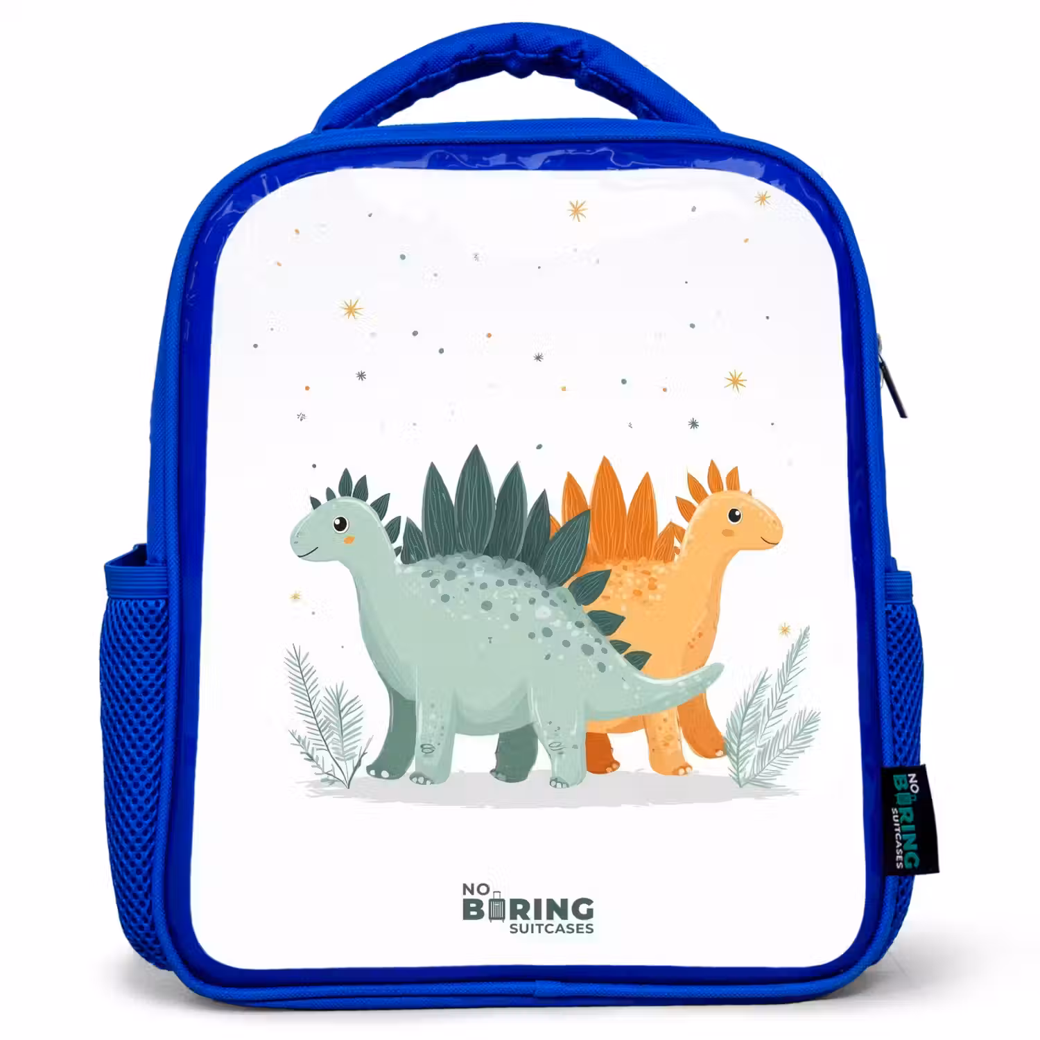 Stegosaurusduo onder sterrenregen Kinderrugzak - Blauw middel -3d