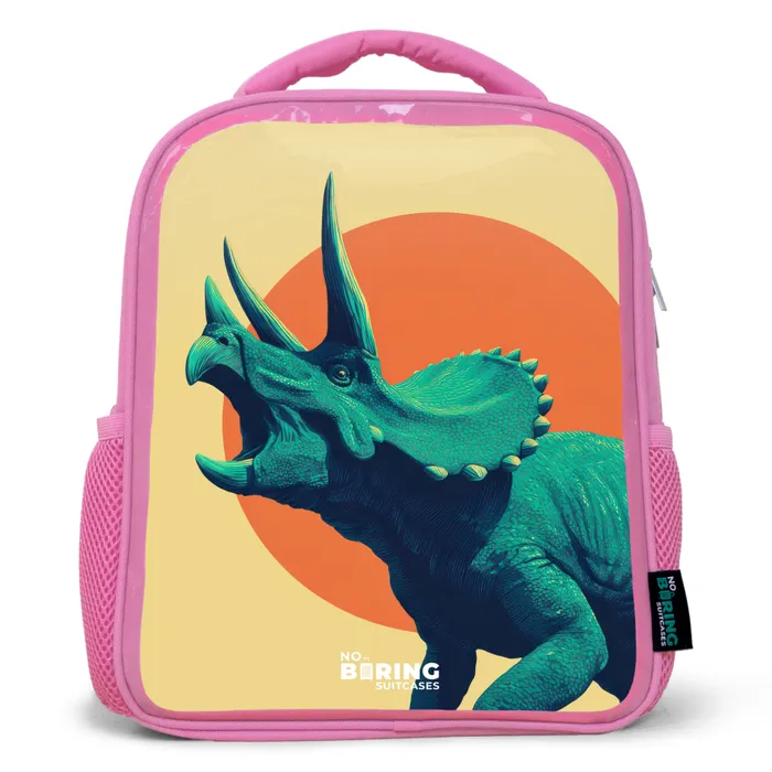 Dino - Triceratops - Dier Kinderrugzak - Roze middel -3d