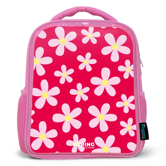 Madeliefjesmania hotpink Kinderrugzak - Roze middel -3d
