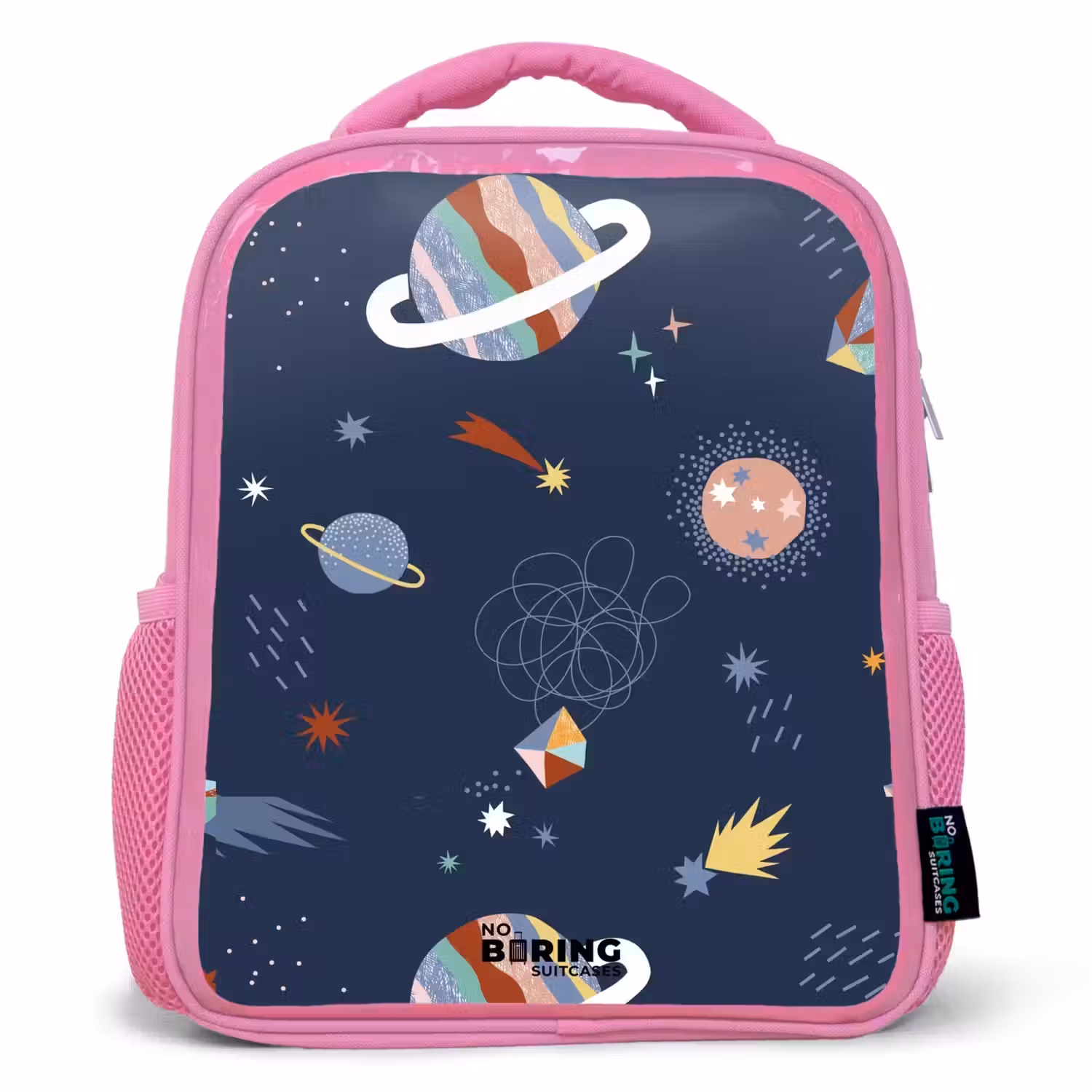 Planeten in de hemel Kinderrugzak - Roze middel -3d