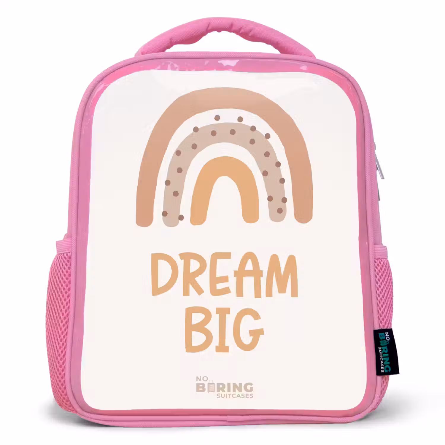 Regenboog met de quote 'Dream Big' Kinderrugzak - Roze middel -3d