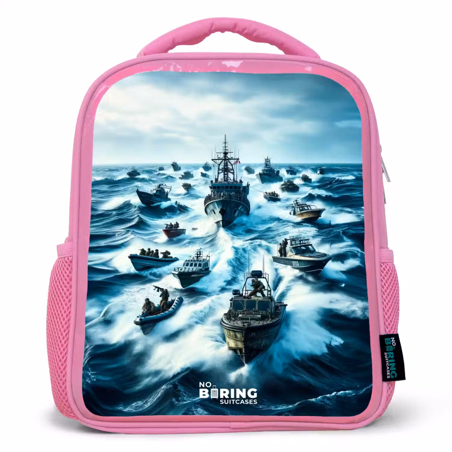 Schepen in de zee Kinderrugzak - Roze middel -3d