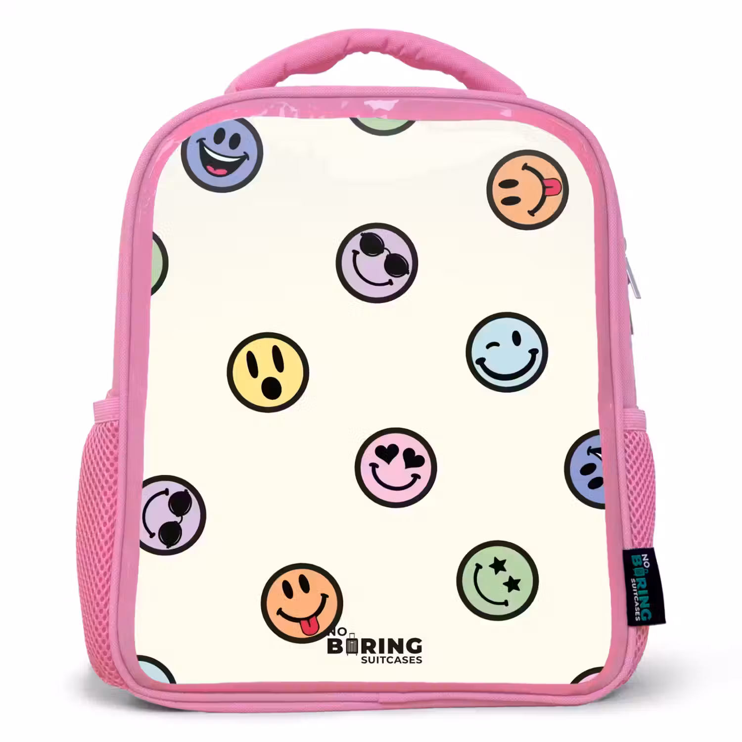 Speelse smiley-mix Kinderrugzak - Roze middel -3d