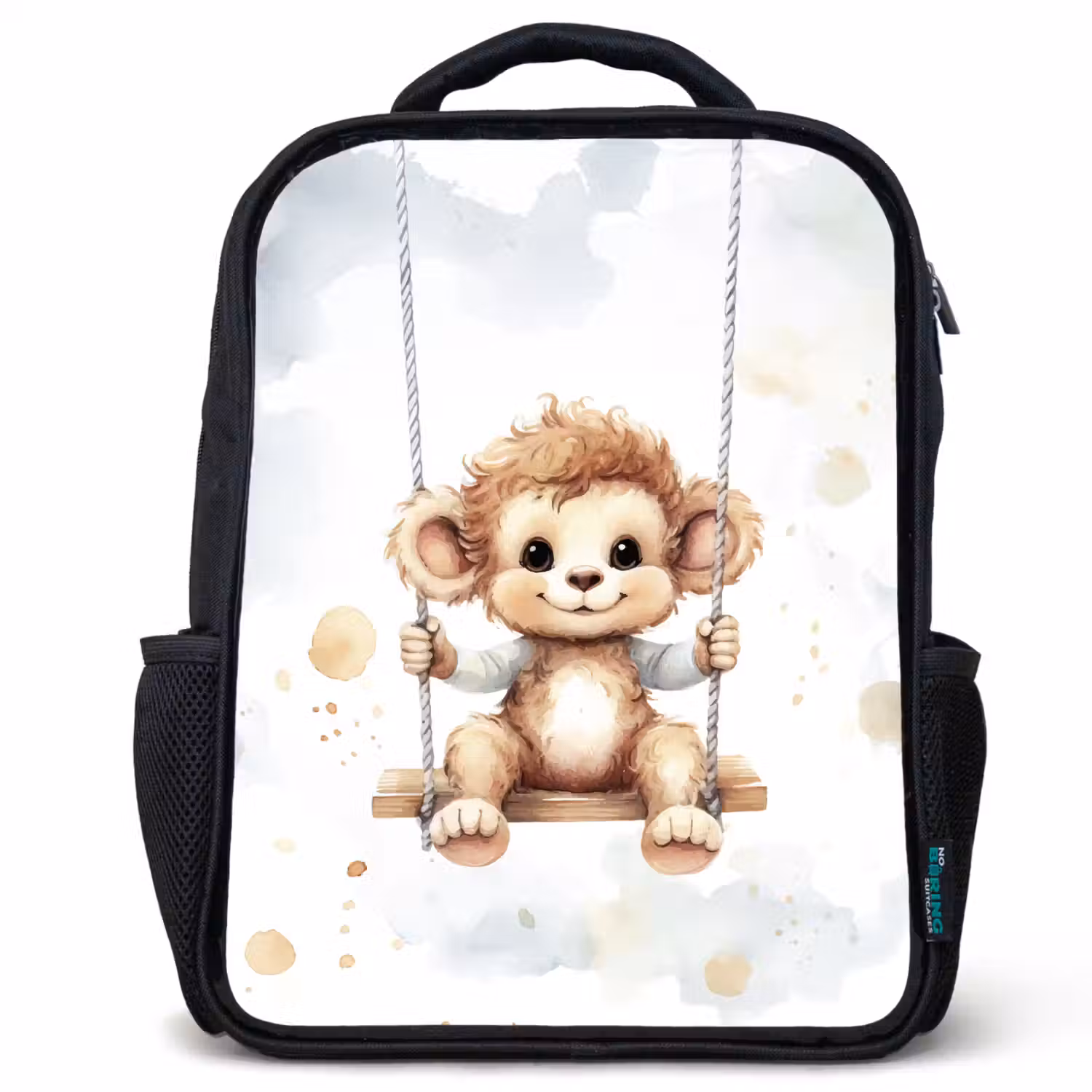Aap - Dier - Kinderen Rugzak - Zwart middel -3d