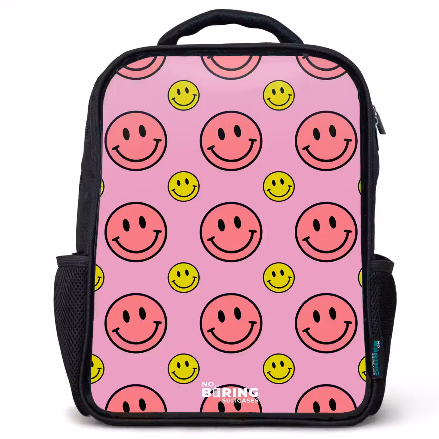 All smiles roze Rugzak - Zwart middel -3d
