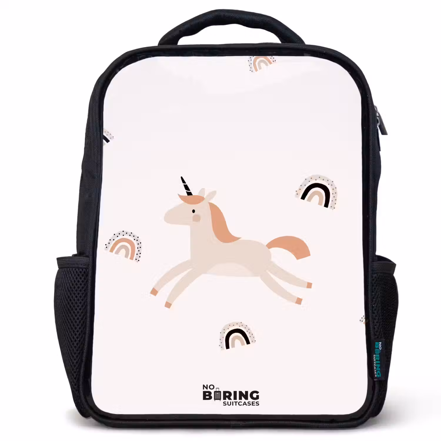 Eenhoorn met oranje manen Rugzak - Zwart middel -3d