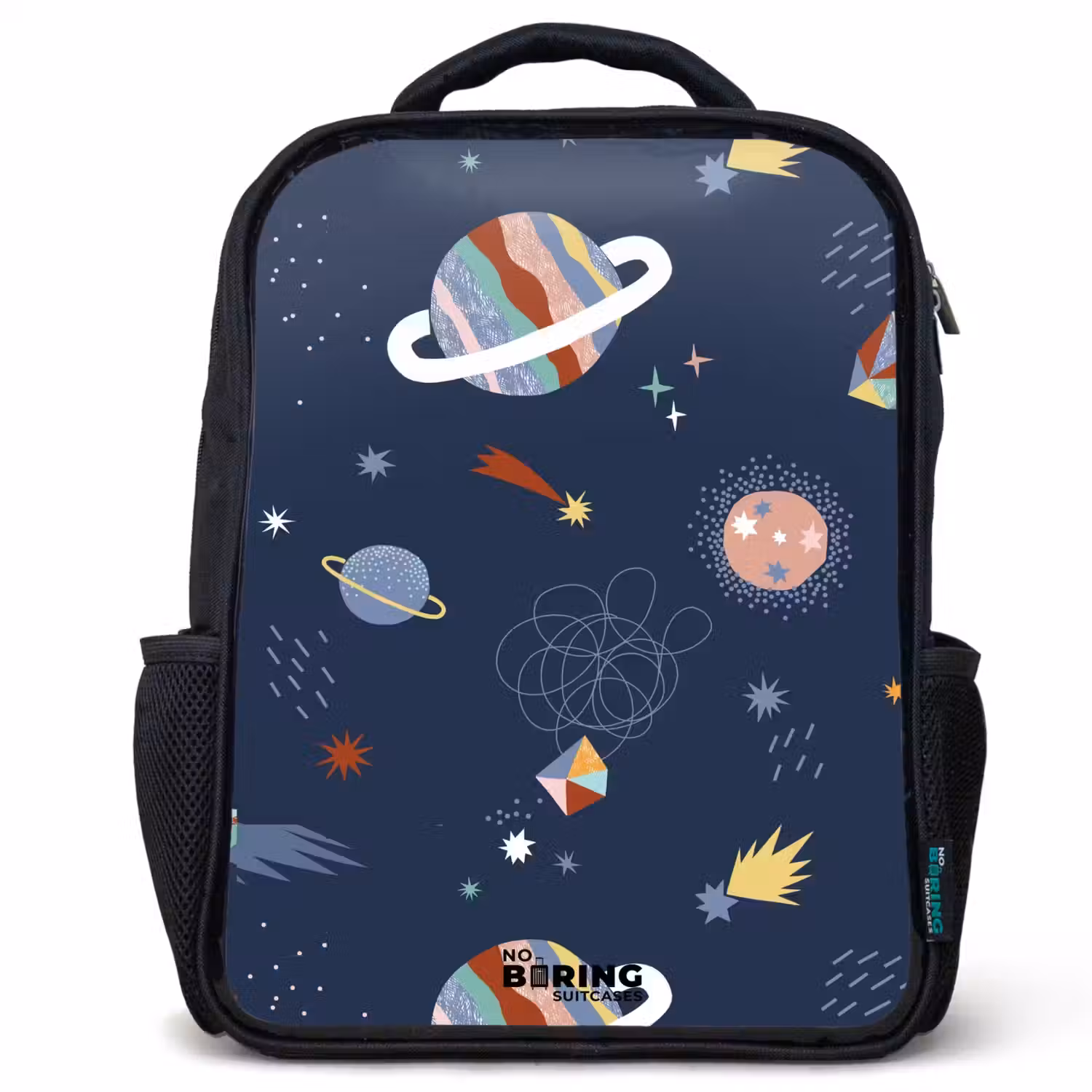 Planeten in de hemel Rugzak - Zwart middel -3d