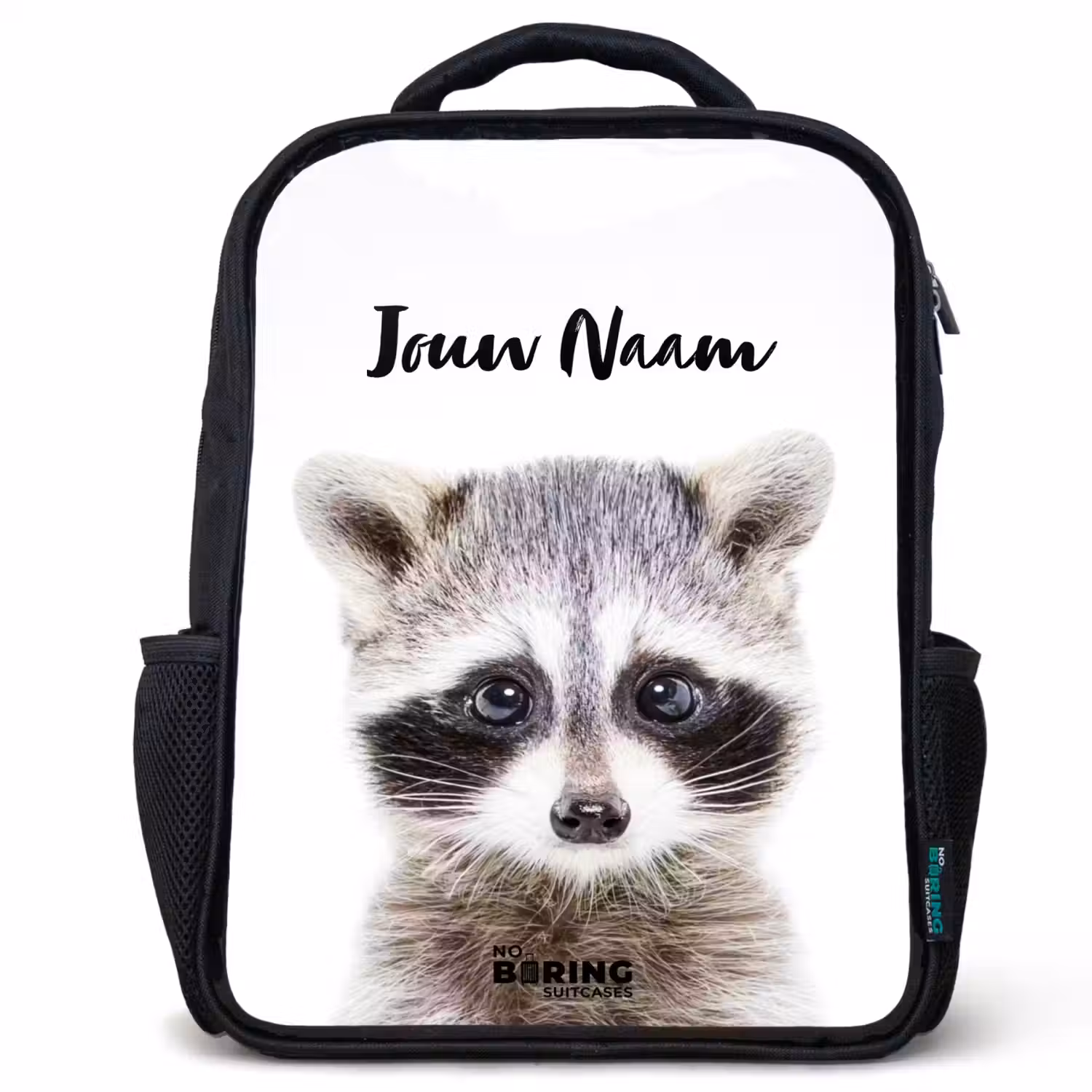 Rachid Racoon Rugzak - Zwart middel -3d