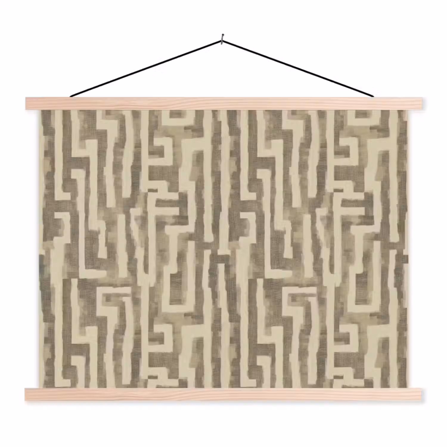 Abstract - Geometrisch - Groen textielposter latten blank klein 122 -3d