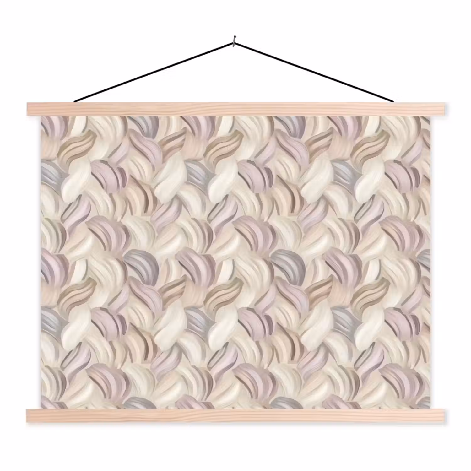 Abstract - Golvend - Pastel textielposter latten blank klein 122 -3d
