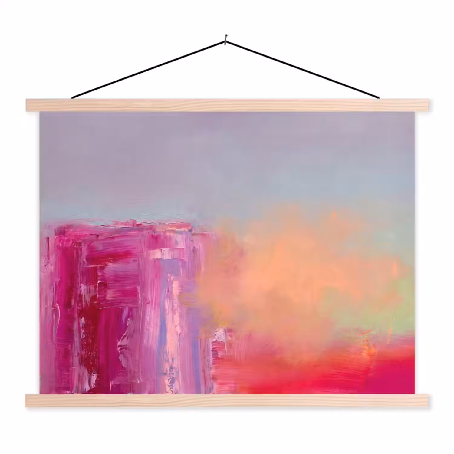 Abstract - Kleuren - Modern - Roze textielposter latten blank klein -3d