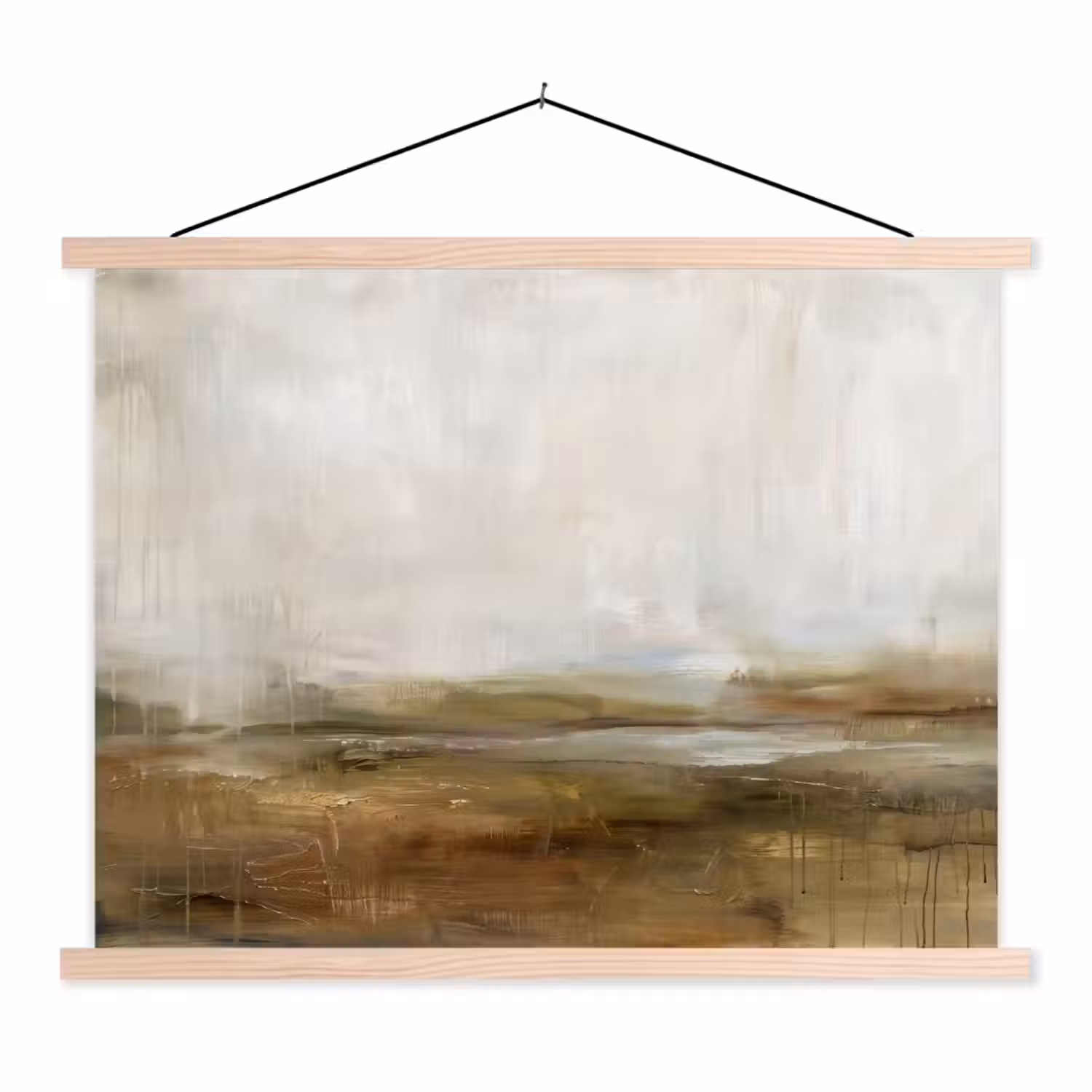Abstract - Landschap - Natuur - Beige - Bruin textielposter latten blank klein -3d