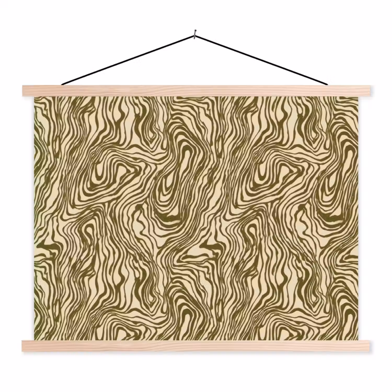 Abstract - Marmer - Groen textielposter latten blank klein 122 -3d