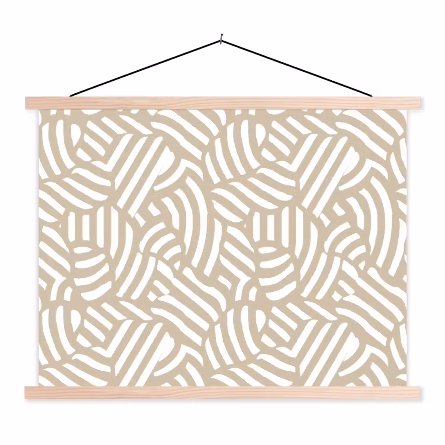 Abstract - Modern - Beige textielposter latten blank klein 122 -3d