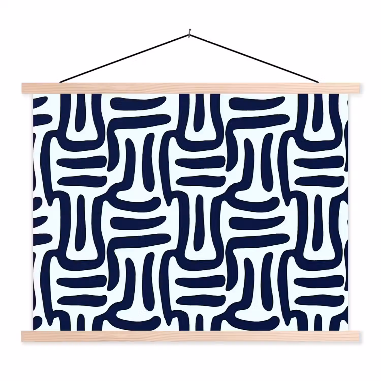 Abstract - Modern - Blauw textielposter latten blank klein 122 -3d