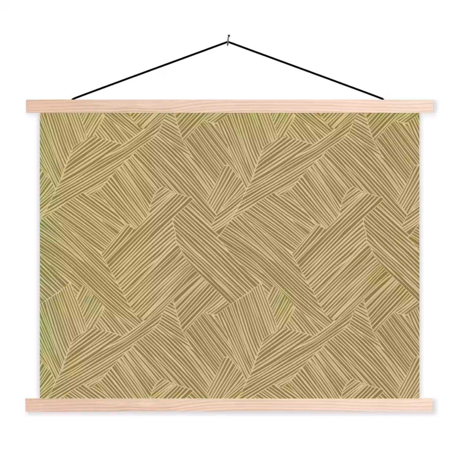 Abstract - Modern - Groen textielposter latten blank klein 122 -3d